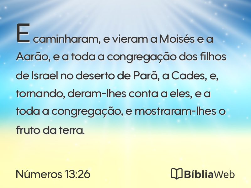 Números 13:26 em imagem para compartilhar