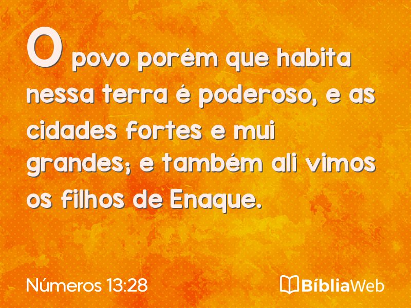 Números 13:28 em imagem para compartilhar
