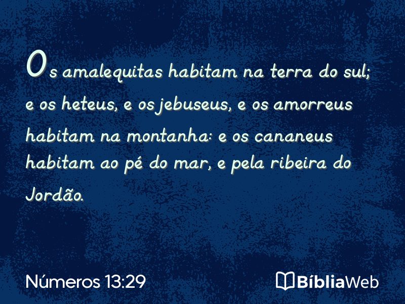 Números 13:29 em imagem para compartilhar