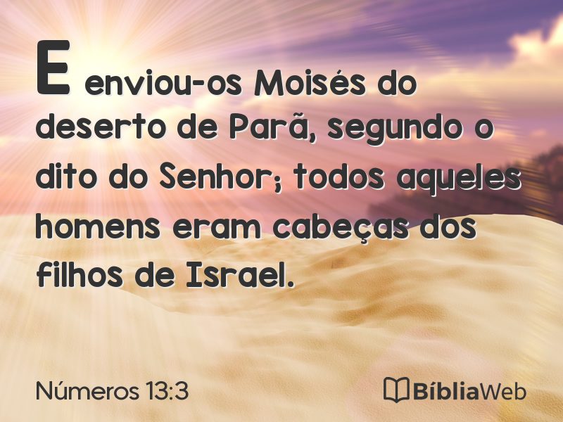 Números 13:3 em imagem para compartilhar