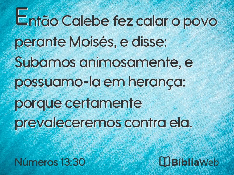 Números 13:30 em imagem para compartilhar