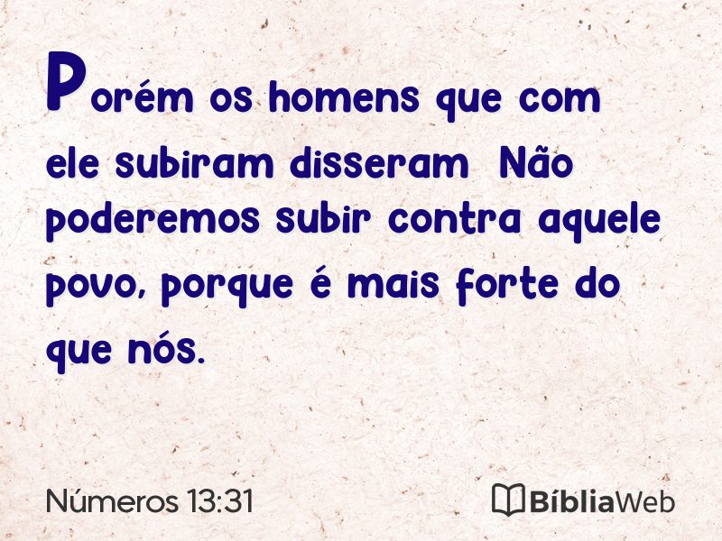 Números 13:31 em imagem para compartilhar