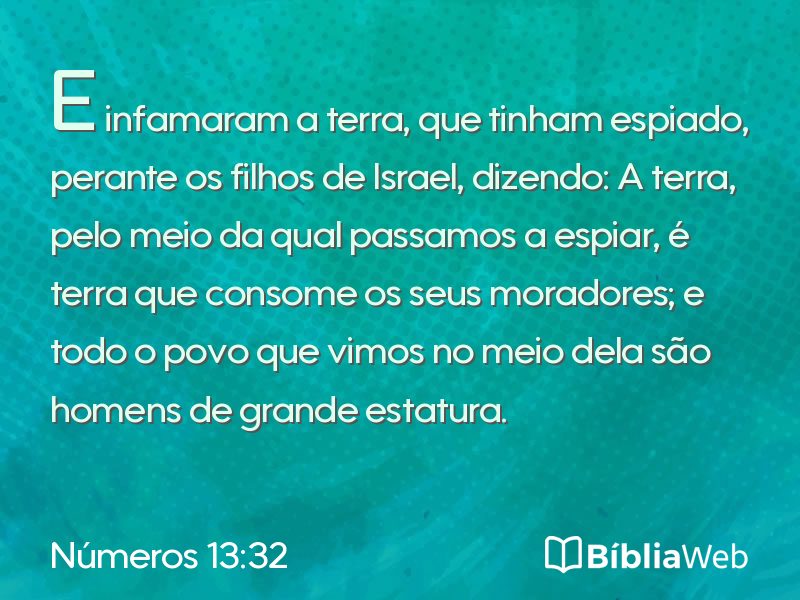 Números 13:32 em imagem para compartilhar