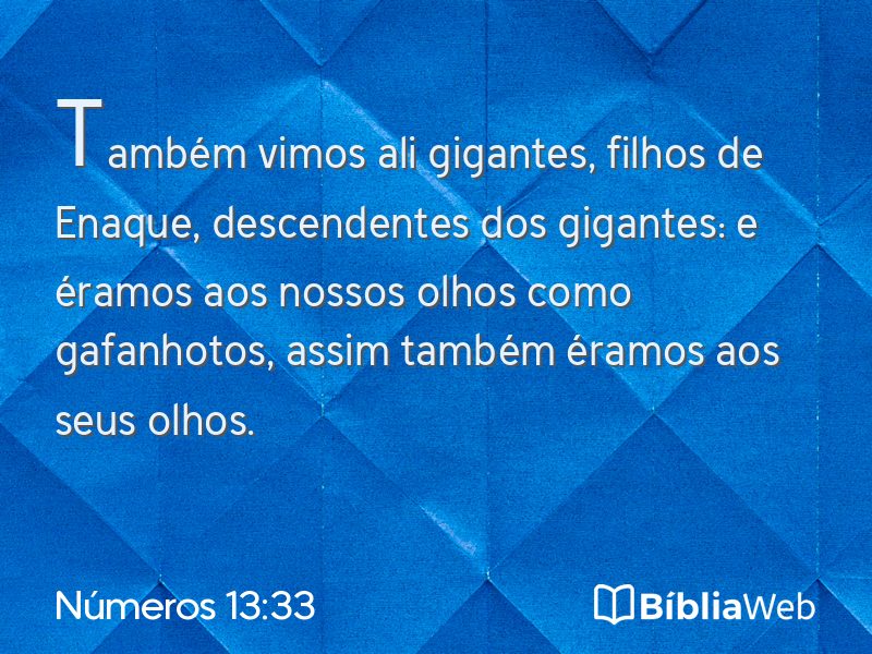 Números 13:33 em imagem para compartilhar