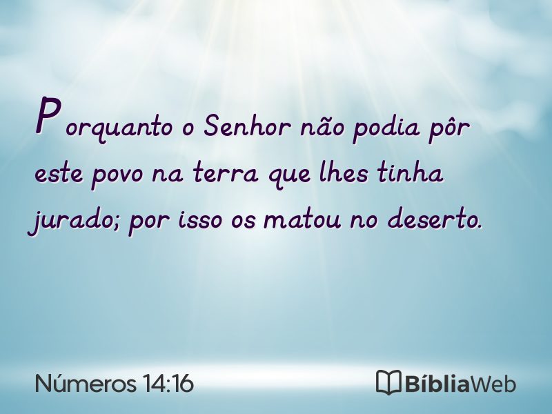 Números 14:16 em imagem para compartilhar