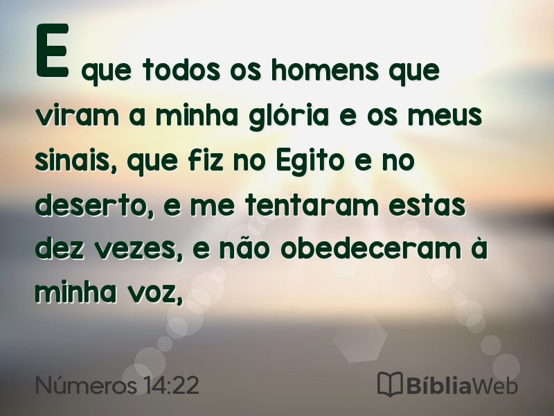 Números 14:22 em imagem para compartilhar