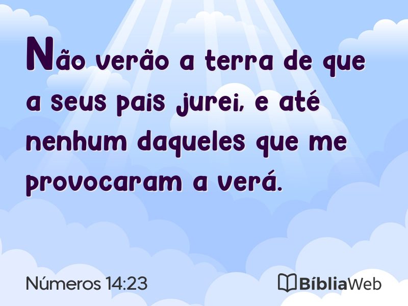 Números 14:23 em imagem para compartilhar