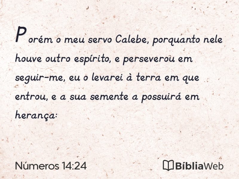 Números 14:24 em imagem para compartilhar