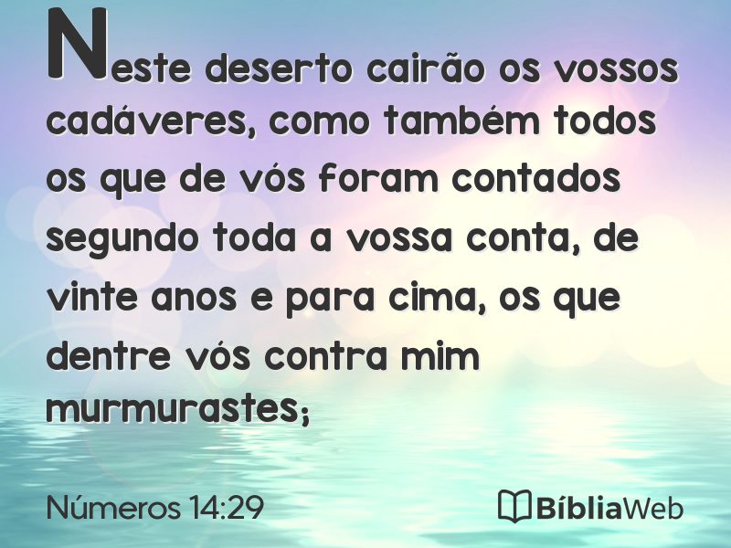 Números 14:29 em imagem para compartilhar