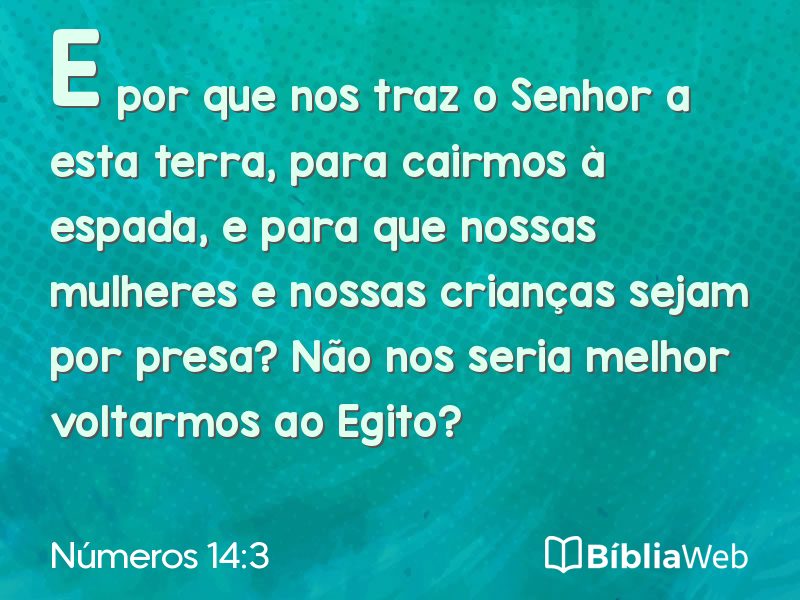 Números 14:3 em imagem para compartilhar