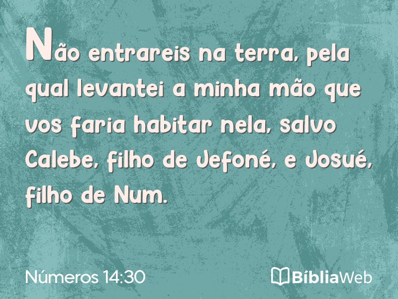 Números 14:30 em imagem para compartilhar