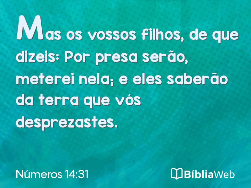 Números 14:31 em imagem para compartilhar