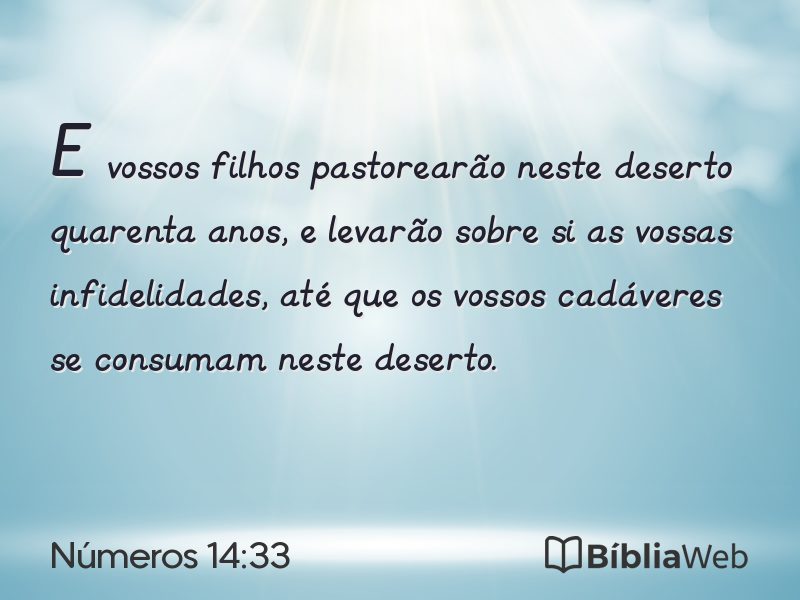 Números 14:33 em imagem para compartilhar
