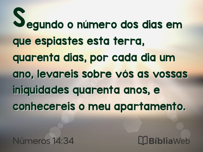 Números 14:34 em imagem para compartilhar