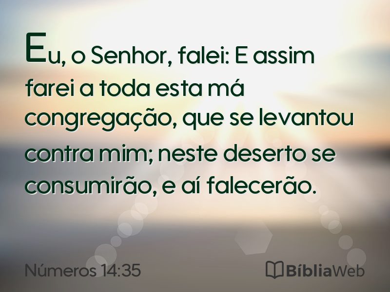 Números 14:35 em imagem para compartilhar