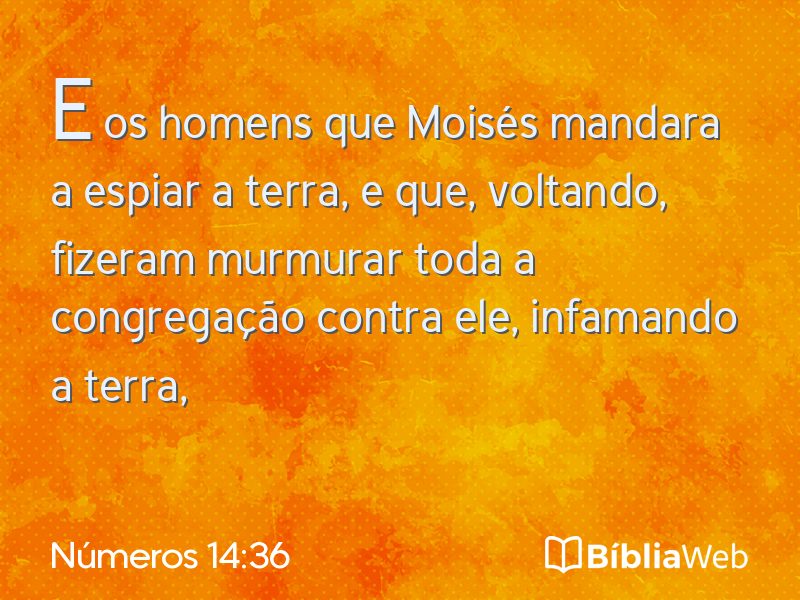 Números 14:36 em imagem para compartilhar