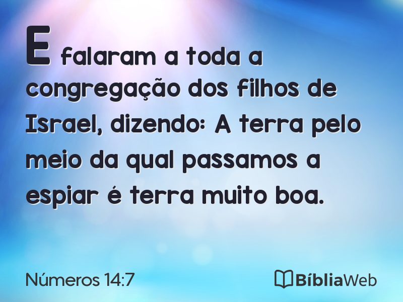 Números 14:7 em imagem para compartilhar