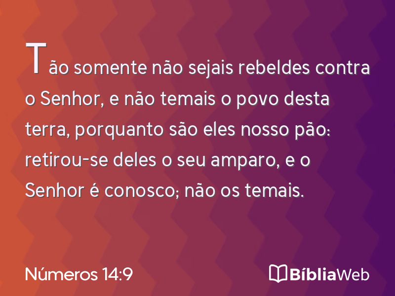 Números 14:9 em imagem para compartilhar