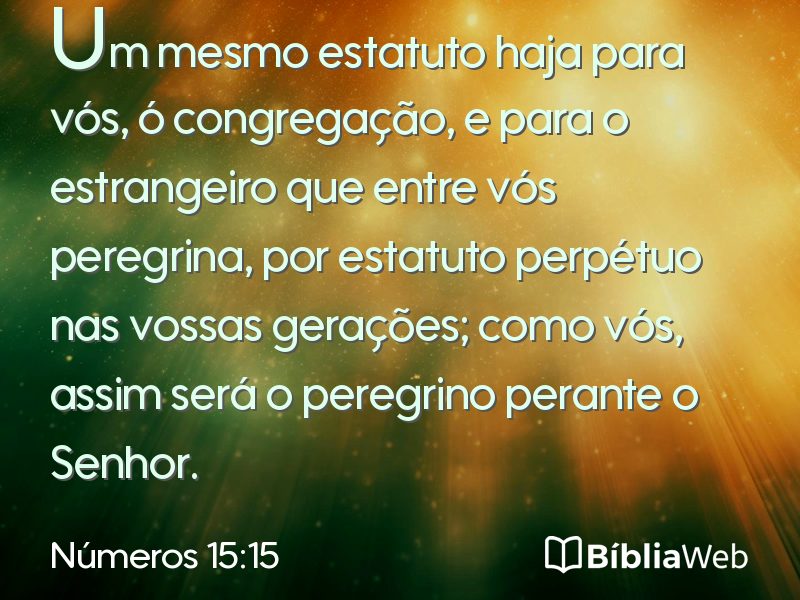 Números 15:15 em imagem para compartilhar