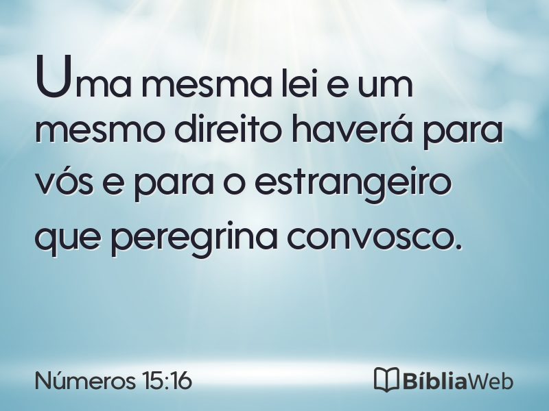 Números 15:16 em imagem para compartilhar