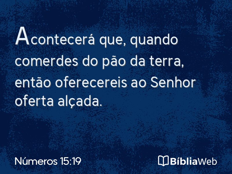 Números 15:19 em imagem para compartilhar
