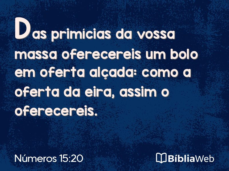 Números 15:20 em imagem para compartilhar
