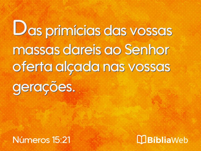 Números 15:21 em imagem para compartilhar