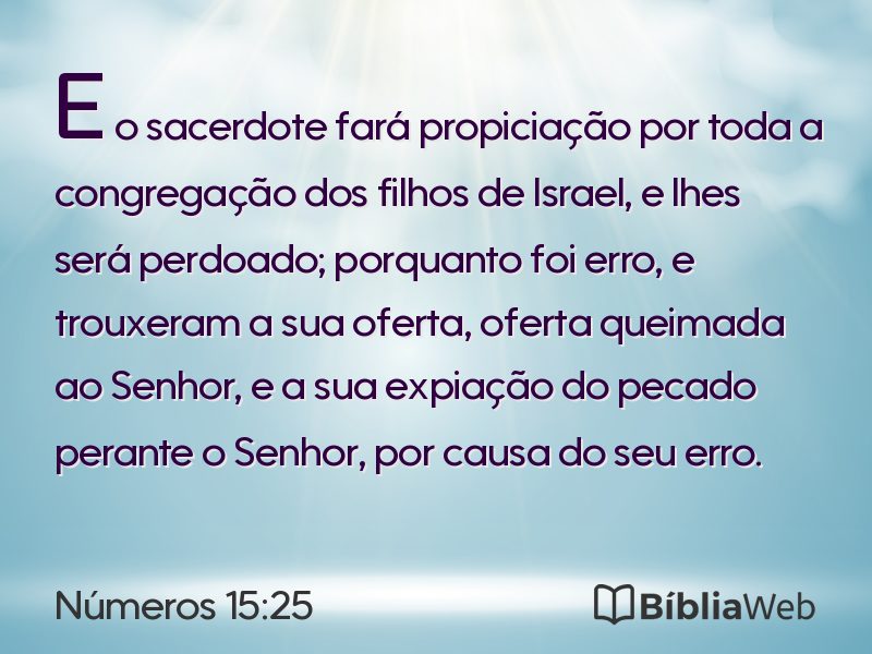 Números 15:25 em imagem para compartilhar