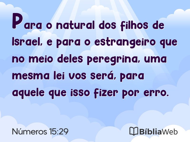 Números 15:29 em imagem para compartilhar
