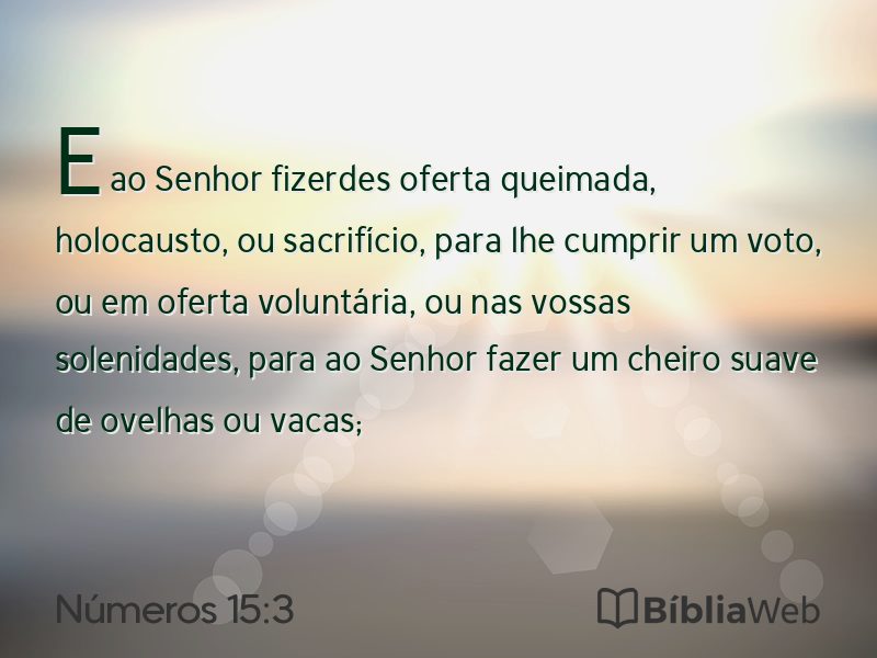 Números 15:3 em imagem para compartilhar