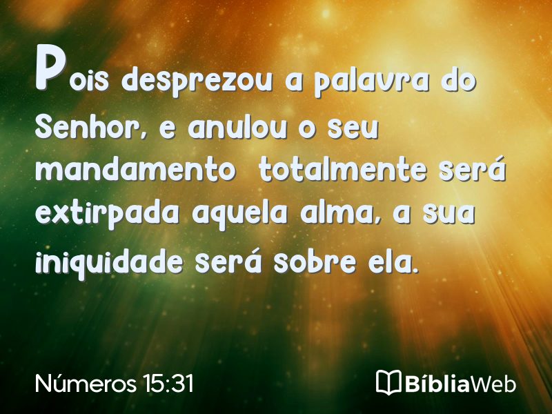 Números 15:31 em imagem para compartilhar