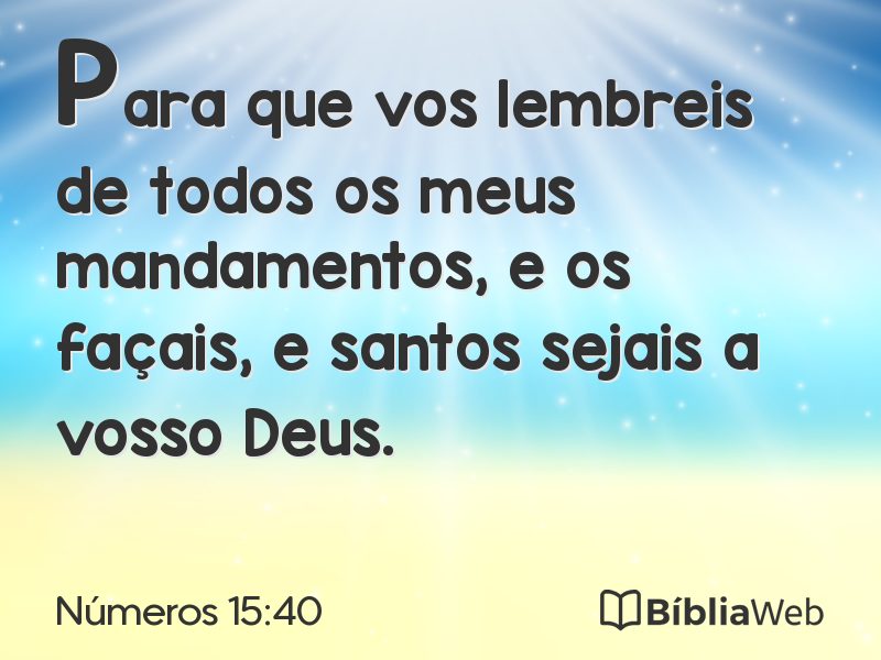 Números 15:40 em imagem para compartilhar