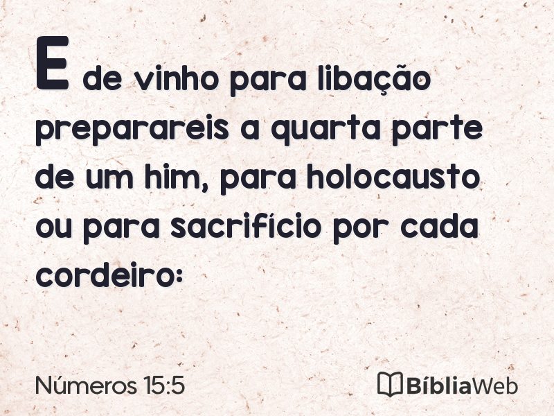 Números 15:5 em imagem para compartilhar
