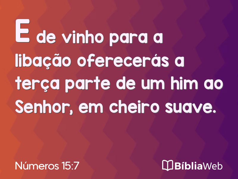 Números 15:7 em imagem para compartilhar
