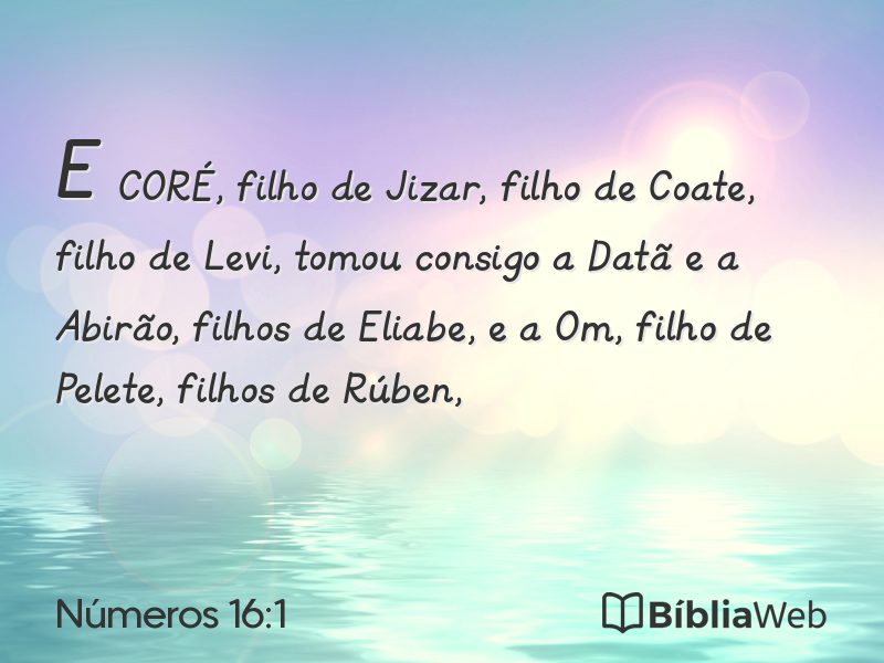 Números 16:1 em imagem para compartilhar
