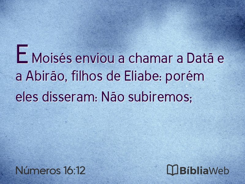 Números 16:12 em imagem para compartilhar