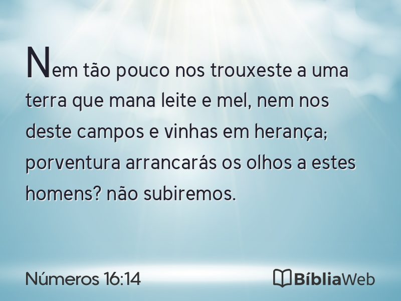 Números 16:14 em imagem para compartilhar