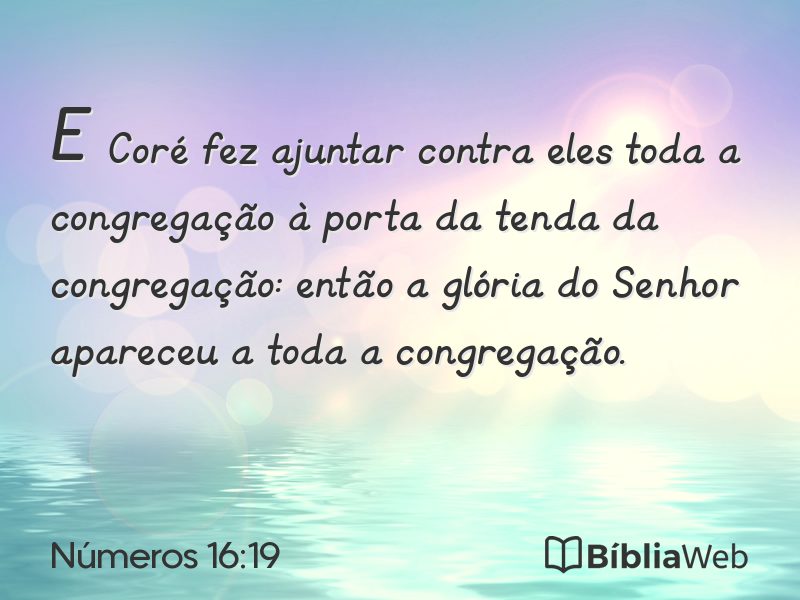 Números 16:19 em imagem para compartilhar