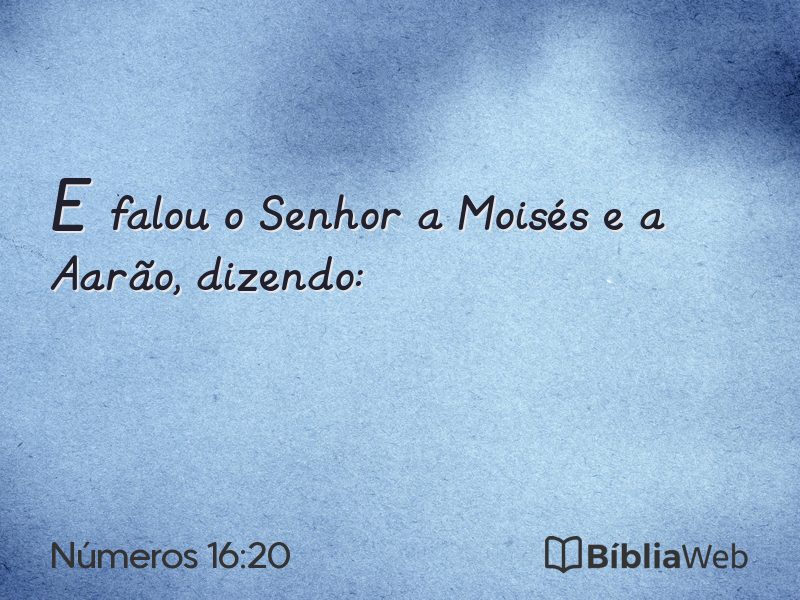 Números 16:20 em imagem para compartilhar