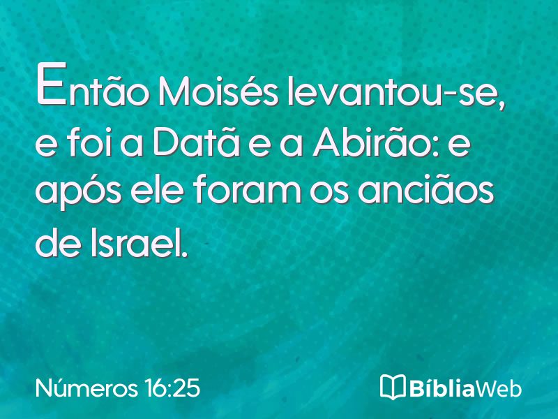Números 16:25 em imagem para compartilhar