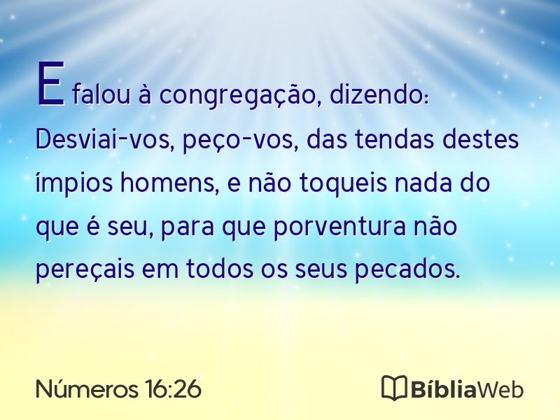 Números 16:26 em imagem para compartilhar