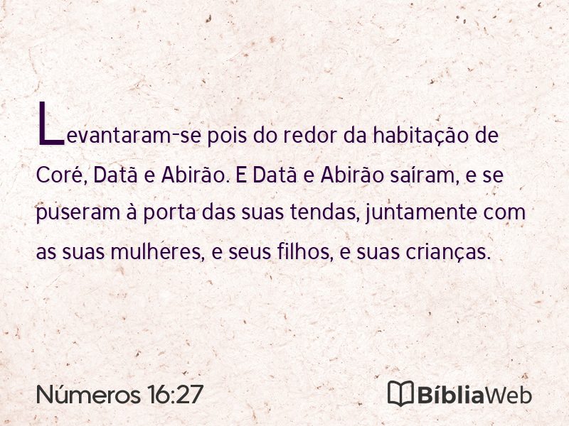 Números 16:27 em imagem para compartilhar