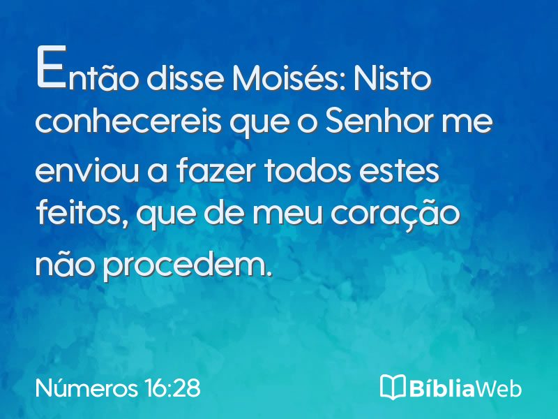 Números 16:28 em imagem para compartilhar