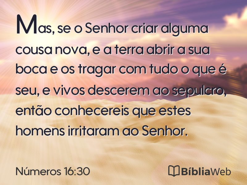 Números 16:30 em imagem para compartilhar