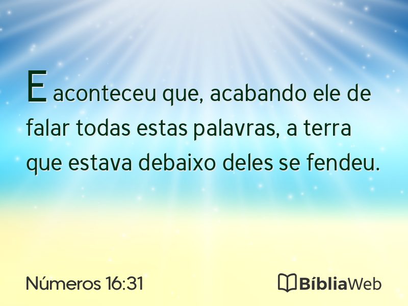 Números 16:31 em imagem para compartilhar