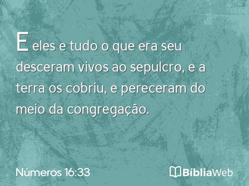 Números 16:33 em imagem para compartilhar