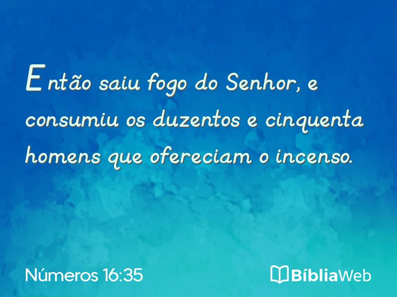 Números 16:35 em imagem para compartilhar