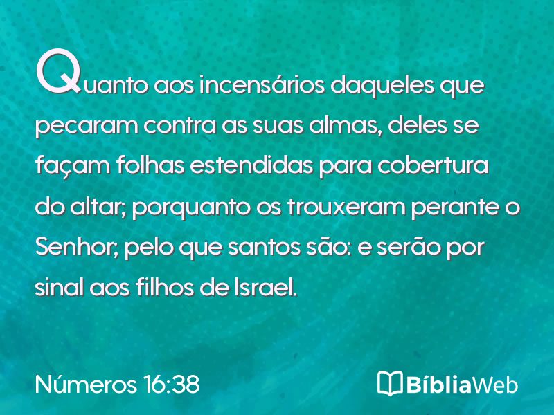Números 16:38 em imagem para compartilhar