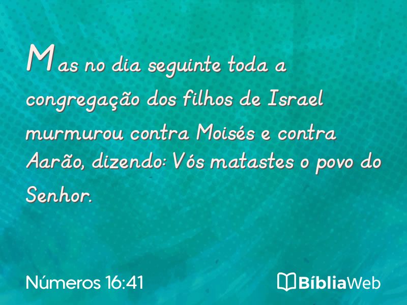 Números 16:41 em imagem para compartilhar