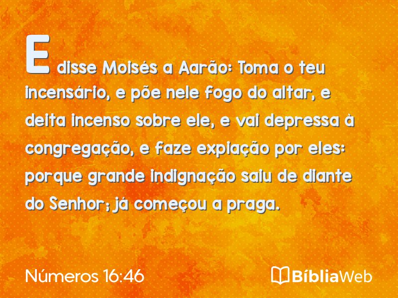 Números 16:46 em imagem para compartilhar